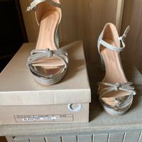 Scarpe aperte cerimonia con tacco n39