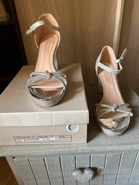 Scarpe aperte cerimonia con tacco n39