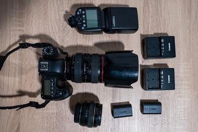 macchina fotografia Canon Eos 6D ed accessori