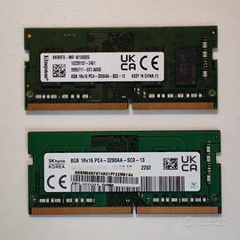 2x8GB Ram SK e Kingston DDR4 PC4-3200AA Sodimm