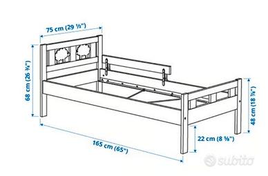 lettino ikea kritter Rosso con materasso e sponda