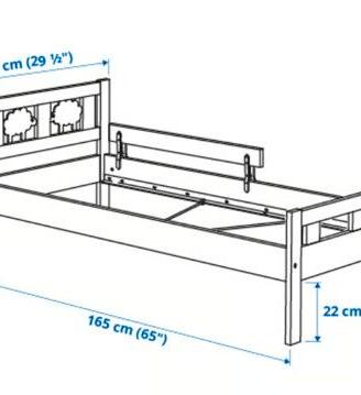 lettino ikea kritter Rosso con materasso e sponda