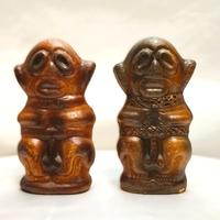 Statuette coppia ARTE TRIBALE CUBANA in terracotta