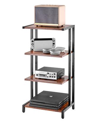 Scaffale Portaoggetti Altezza Regolabile 4 Ripiani