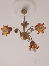 Lampadario in ottone stile Art Noveau