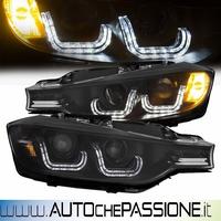 Fanali anteriori neri con LED per BMW SERIE 3 F30 