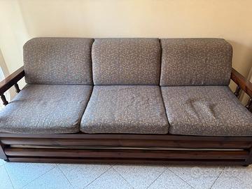 2 Divani - letto in legno con materasso
