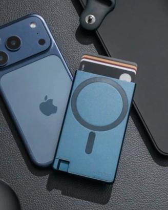 Portacarte Ekster Cardholder Pro MagSafe Blu RFID