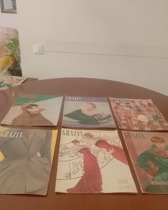 Secondo lotto di 6 riviste vintage Grazia 1949