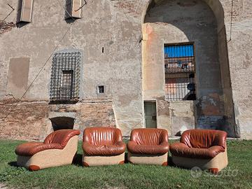 Poltrone modulari in pelle anni '70