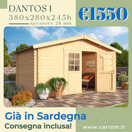 CASETTA DI LEGNO DANTOS1 380x280x245h - 28mm