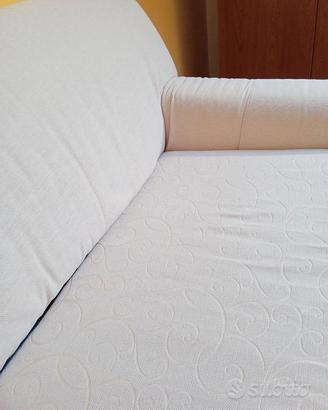 Divano letto in tessuto panna – comfort regale!