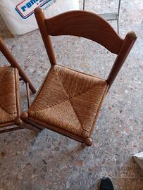 n. 4 sedie legno e paglia