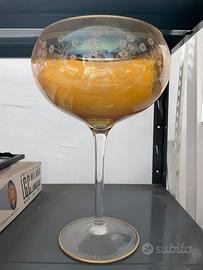 Grande calice totalmente in vetro con ornamenti