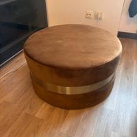 Pouf marrone e oro di design