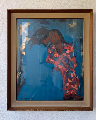 Magda Andrade - Due ragazze in blu, stampa epoca