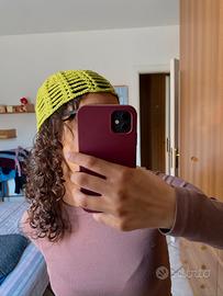 Crochet fishnet cap
