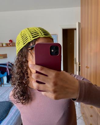 Crochet fishnet cap