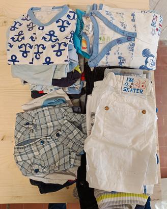 magliette e pantaloni estivi bambino 6-9 mesi