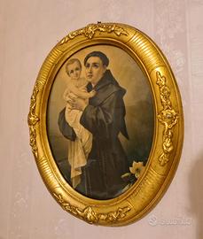 Sant'Antonio quadro d'epoca anni '50 Cornice Ovale