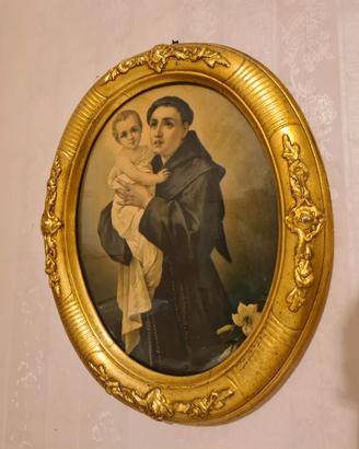 Sant'Antonio quadro d'epoca anni '50 Cornice Ovale