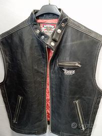 gilet pelle energie vintage 