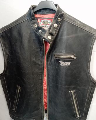 gilet pelle energie vintage 