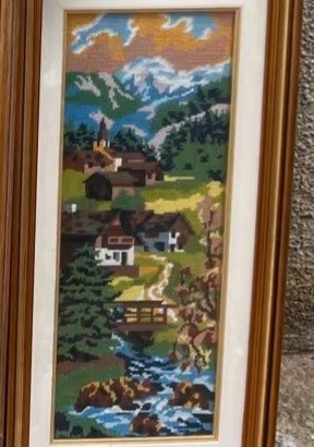 Quadro ricamato a punto croce  -  Baite 
