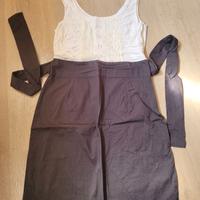 Jennifer vestito cotone grigio bianco come Nuovov
