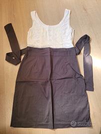 Jennifer vestito cotone grigio bianco come Nuovov