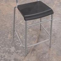 Sgabelli in Ferro con Seduta in Plastica Nera