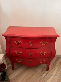 Cassettiera barocca fucsia