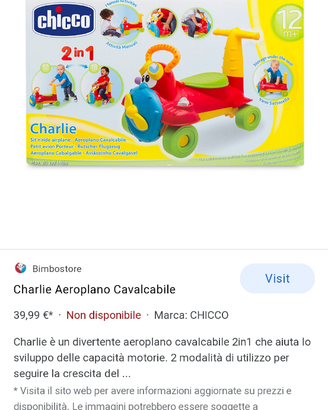 Aereoplano chicco come nuovo