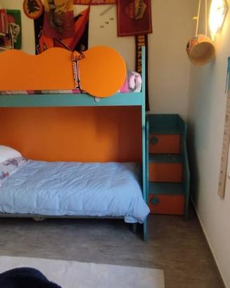 struttura letto a castello con cassoni contenitivi