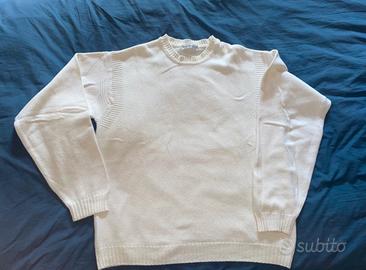 Maglione bianco-off white in cotone