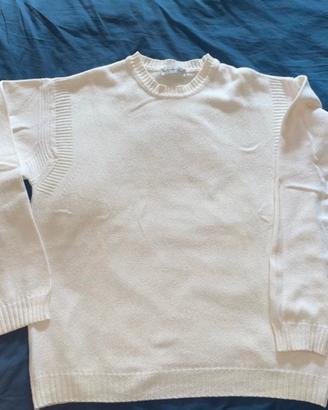 Maglione bianco-off white in cotone