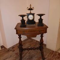 Trittico con orologio da camino 