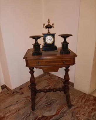 Trittico con orologio da camino 