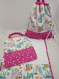 set asilo bambina handmade 