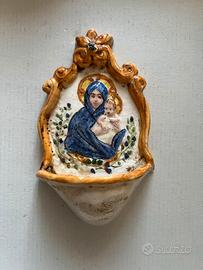 Acquasantiera in ceramica A. Barabino