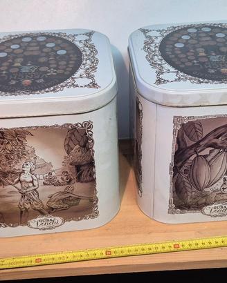 coppia contenitori in latta vintage