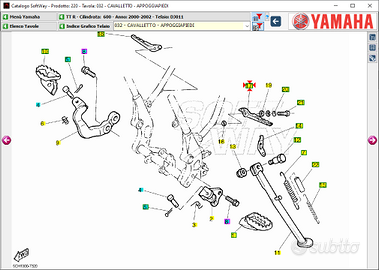 Coppia pedane post Yamaha TT R 600 4GVF7431/441