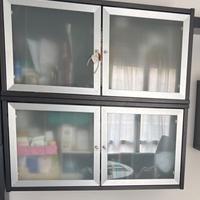 Pensili marrone/nero-ante vetro smerigliato