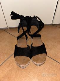 Sandali con tacco platform SHEIN–n. 40, nero/beige