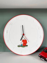 Orologio da muro Snoopy vintage in ceramica
