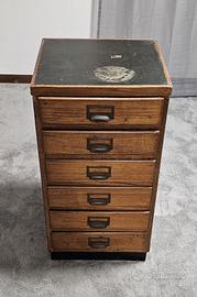 cassettiera vintage legno 7 cassetti