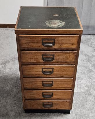 cassettiera vintage legno 7 cassetti