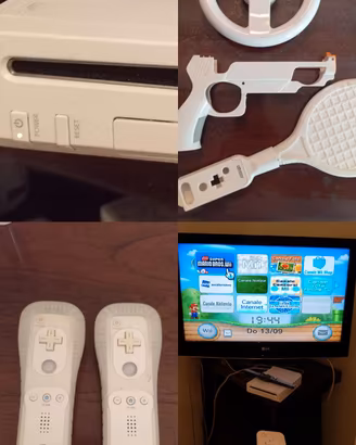Nintendo Wii+New super Mario+2 controller e access