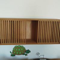 Scaffali in legno di rovere con 2 ante scorrevoli