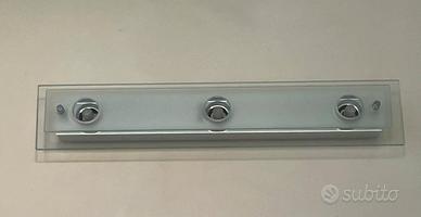 Applique/Plafoniera barra 3 luci doppio cristallo